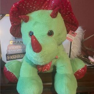 Green and Red Dinosaur Plush Toy